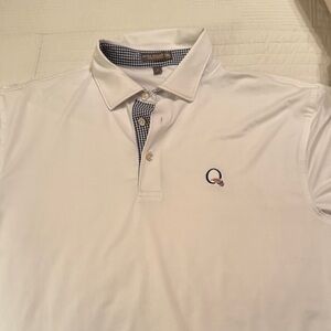 Peter Millar White Polo with Embroidered Accent